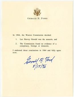 1996 Gerald Ford Signed Typed Letter with Reference to Lee Harvey Oswald (PSA/DNA)